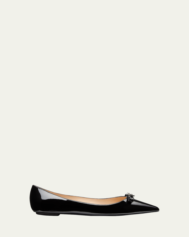 Diana Patent Bow Ballerina Flats